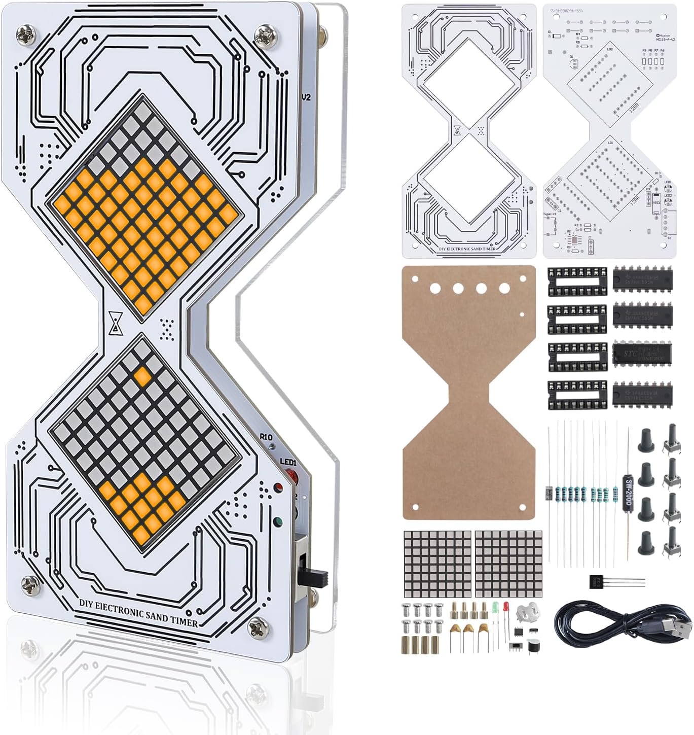 Diy Electronics Projects For Adults - DIY Electronic Hourglass Soldering Kit LED