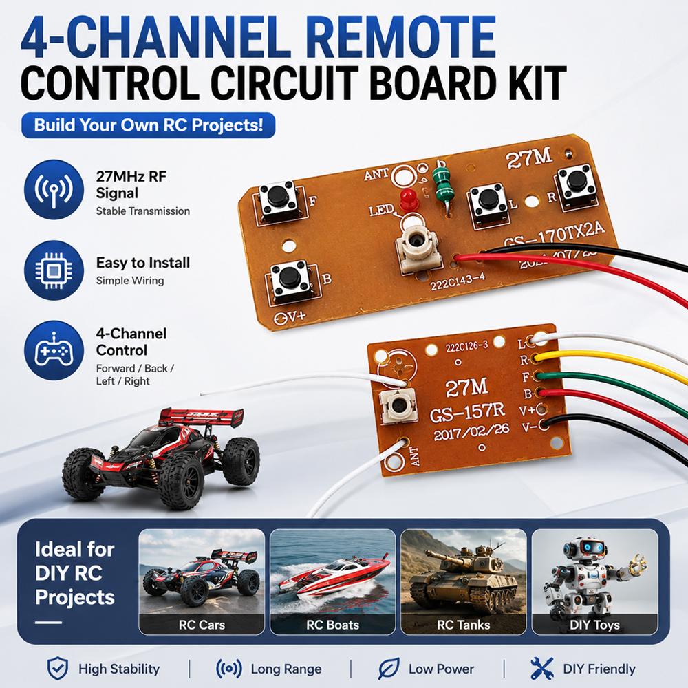 Diy Electronic Modules - 27MHz Remote Control Kit 4CH Wireless