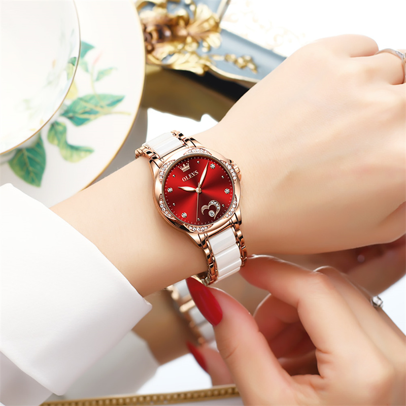 Push Button Tactile - OLEVS Ladies Watch Woman Luxury Fashion