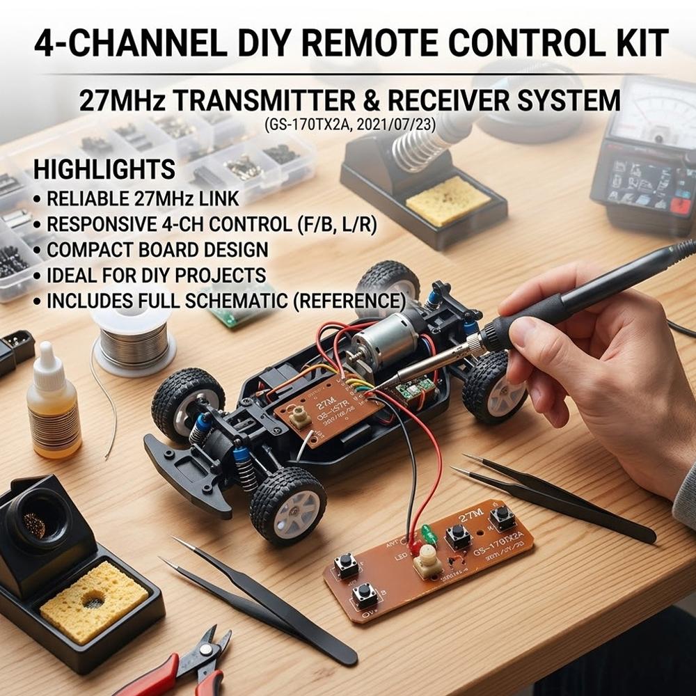 27MHz Remote Control Kit 4CH W - đánh giá và giá Diy Electronic Modules