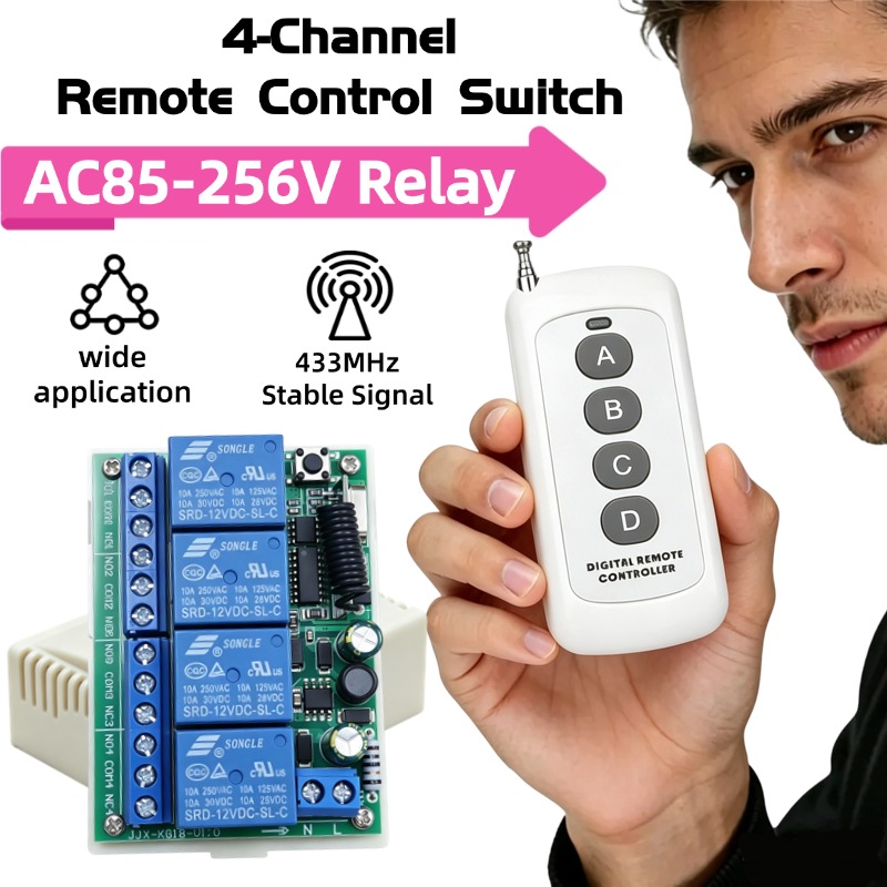 433 MHz AC 110V 220V 4CH RF Re - đánh giá và giá Rf 433Mhz Module