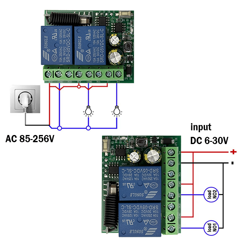 DC 12V 24V AC 220V RF433 2CH M - đánh giá và giá Rf 433Mhz Module