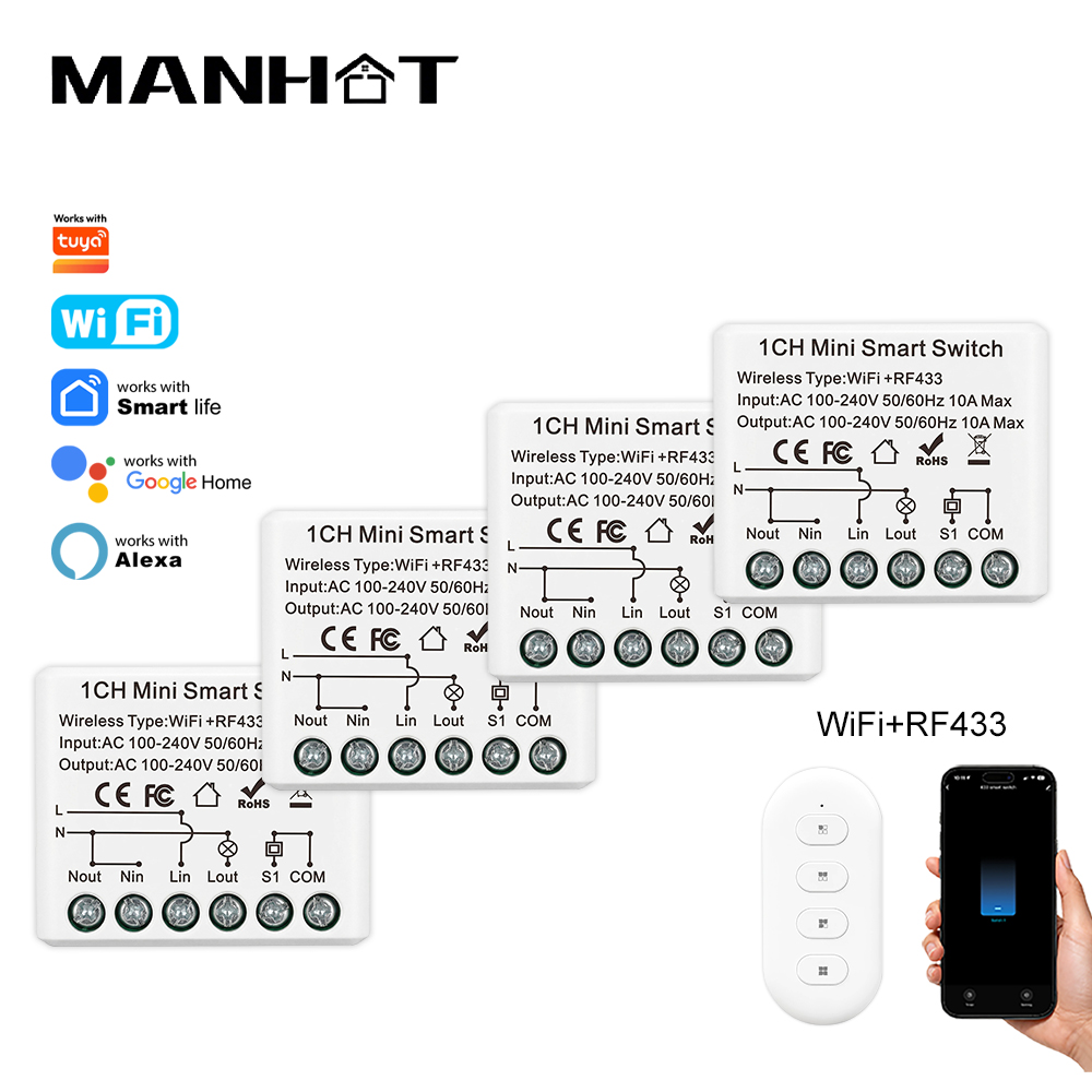 10A Mini WIFI Smart Switch RF4 - đánh giá và giá Rf 433Mhz Module